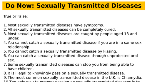 Sexually Transmitted Diseases Teaching Resources 