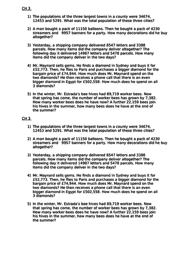 Maths Lesson - Addition word problems