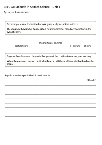 BTEC Level 3 - Unit 1 - Applied science - Synapse Assessment