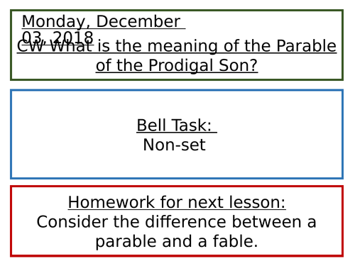 KS3 - The Prodigal Son