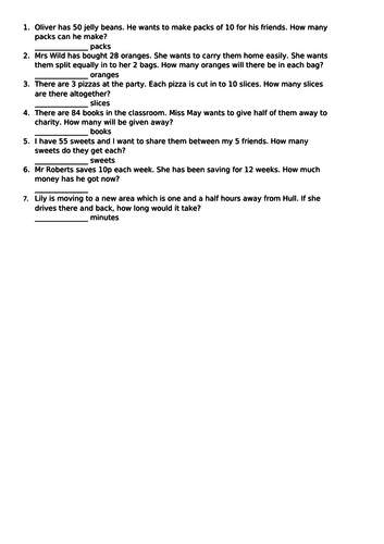 Year 2 Division arrays sharing dividing equal groups SATs prep ks1