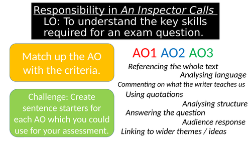 Responsibility in An Inspector Calls: Model Answer and Lesson