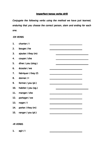 French Imperfect Tense
