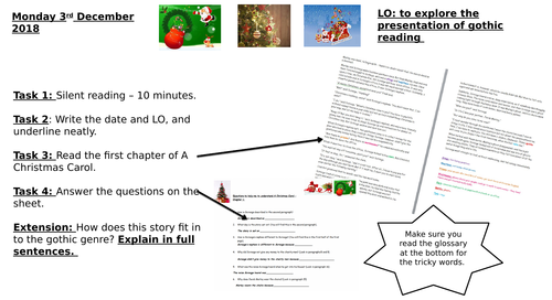 Year 7 gothic A Christmas Carol easy read inference