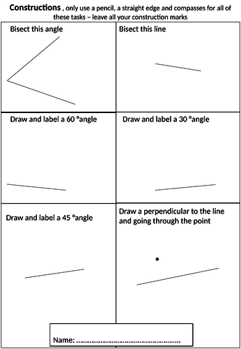 Constructions HL Worksheet