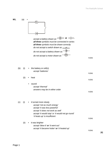 YEAR 8 PHYSICS AQA ACTIVATE SOW MINI ASSESSMENT HIGHER AND FOUNDATION WITH MARK SCHEMES