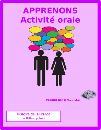 History of France 1870 to Present Apprenons Speaking Activity