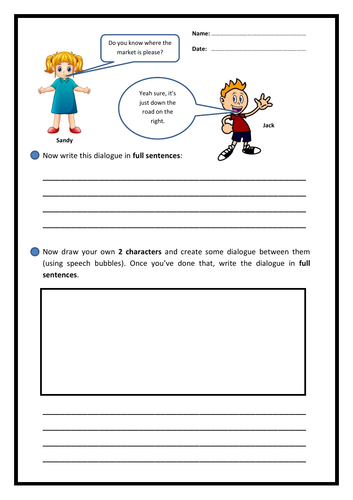 using speech marks ks1 worksheet