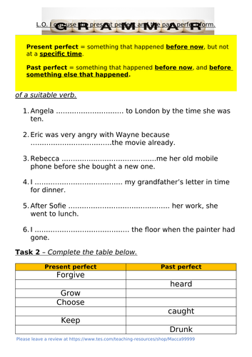 The Perfect Form Worksheet KS2