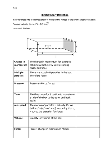 Kinetic Theory Derivation | Teaching Resources