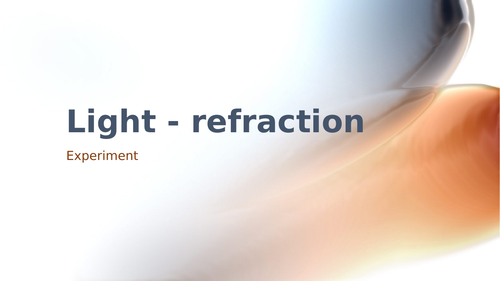 Refraction Experiment Light Optics KS2 Science