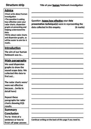 EIGHT 9-1 Geography STRCUTURE STRIPS (and some model 9 mark answers etc)