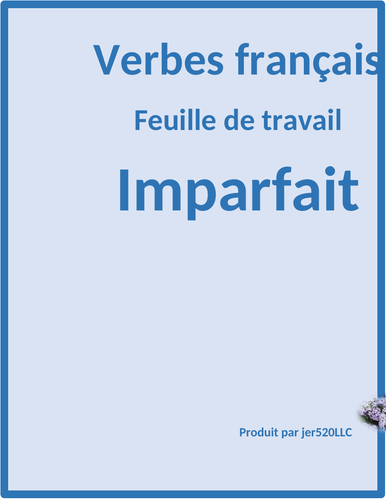 Imparfait (Imperfect in French) Worksheet 1