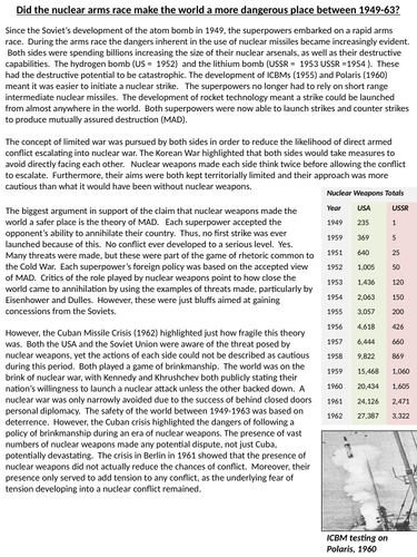 Did nuclear weapons make the world a safer place during the Cold War?