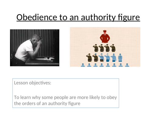 Edexcel 9-1: Psychology Topic 5 Social influence- Lesson 4