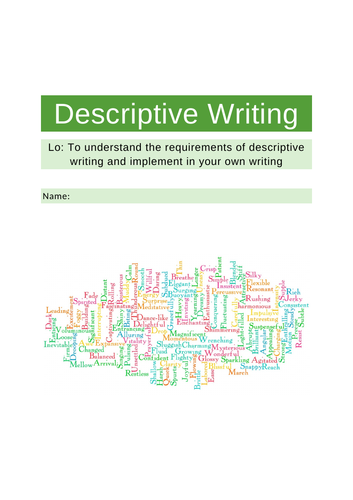 Descriptive writing booklet