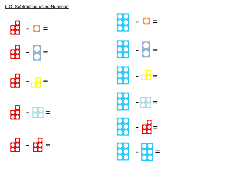 Subtraction with Numicon