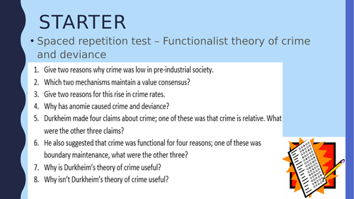 Functionalist Theories of Crime Analyse 10 mark question