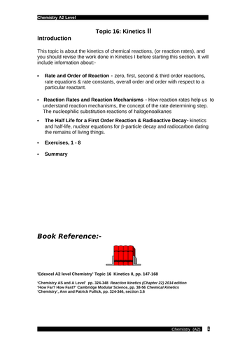 Edexcel chemistry Topic 16: Kinetics II