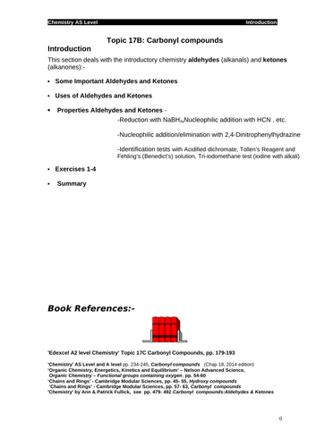 Edexcel chemistry Topic 17B: Carbonyl compounds