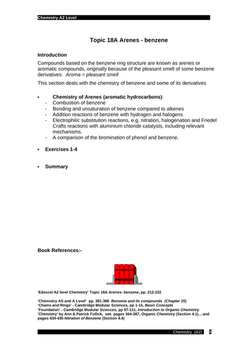 Edexcel chemistry Topic 18A: Arenes (Benzene)