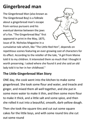 Gingerbread Man Handout