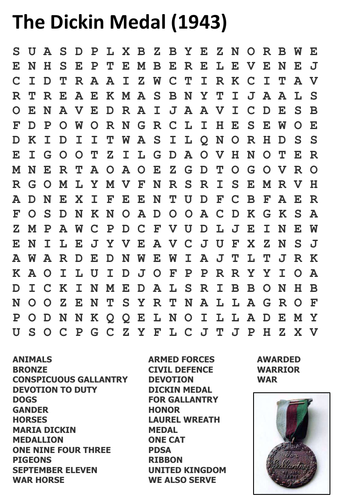 The Dickin Medal (1943) Word Search