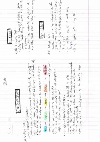 AQA a level biology food tests