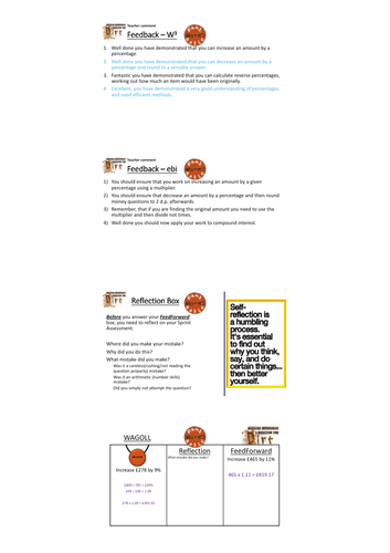 Percentage Multipliers Sprint Assessment, Dirt