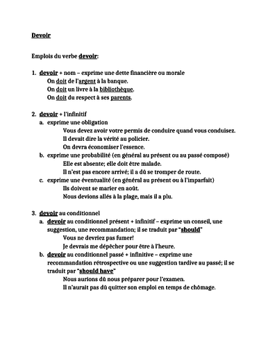 devoir-french-verb-reference-sheet-teaching-resources