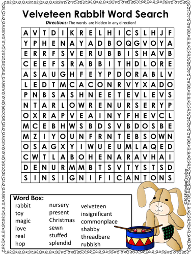 Velveteen Rabbit Word Search - Hard