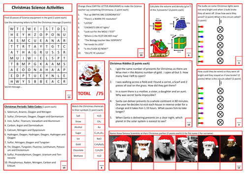 Science Christmas Activities