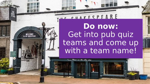 Macbeth Fun Pub Quiz!