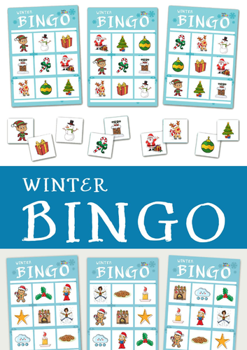 Winter Bingo Game | Winter Vocabulary ESL Game | Printable English Classroom Activity