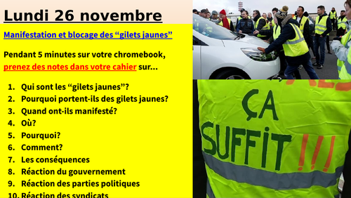 Les gilets jaunes - manifestations et grèves