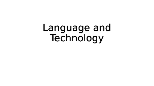 Language and Technology