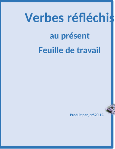 Verbes réfléchis French Worksheet 8 Routine quotidienne