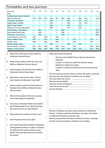 Timetables and journeys