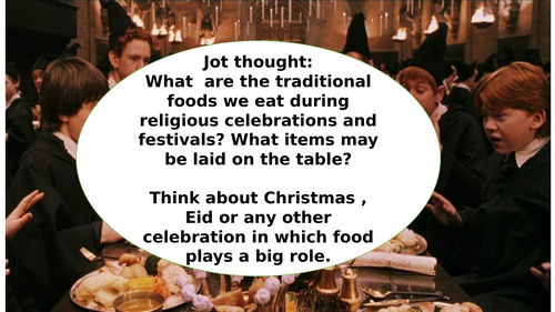 Christmas dinner- Descriptive writing KS3/Low ability KS4- Harry Potter