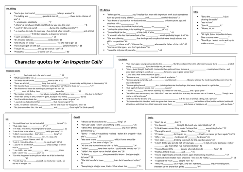 An Inspector Calls Quote Gap Fill