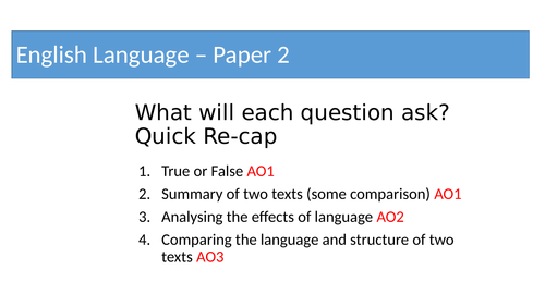 GCSE English Language Paper 2 AQA