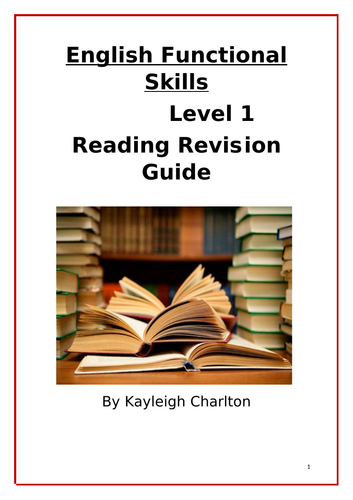 English Functional Skills Reading Revison Guide Level 1 Teaching 