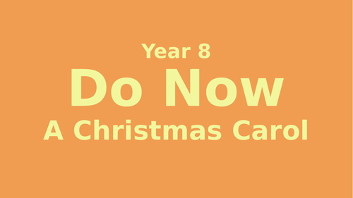 A Christmas Carol - Vocabulary Do Nows - Stave I