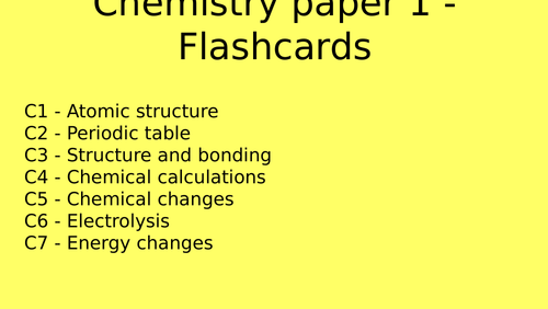AQA Combined Science Chemistry Paper 1 Flashcards