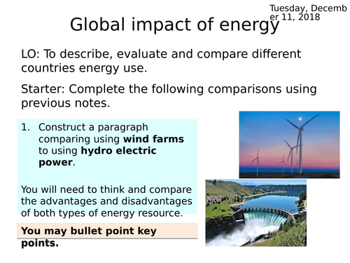 AQA Physics triple - Global energy use