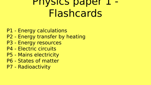 AQA Combined Science Physics Paper 1 Flashcards