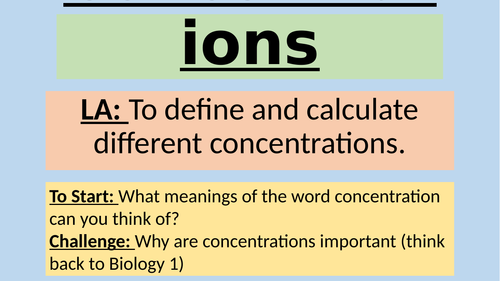 AQA C1 Concentration (C4.4)