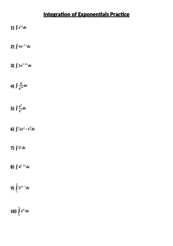 Integrating Exponentials