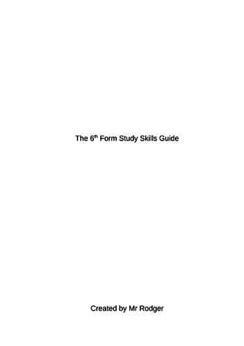 Study skills guide for 6th form