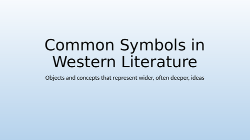 Common Symbolism In Western Literature Teaching Resources